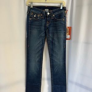 True Religion Billy Jean Womens Size 25R Medium Wash